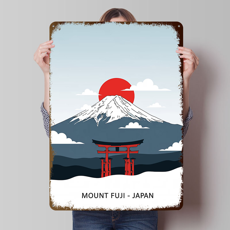 Retro Gaming Japan - Mount Fuji Japan Travel Gedrukte poster