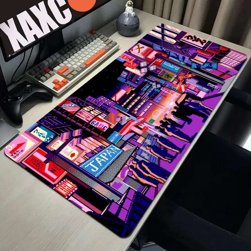 Retro Gaming Japan - Retro Vaporwave HD Muismat Neon Tokyo