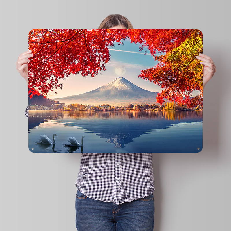 Retro Gaming Japan - Japan Travel Mount Fuji 3D-geprinte textuurposter