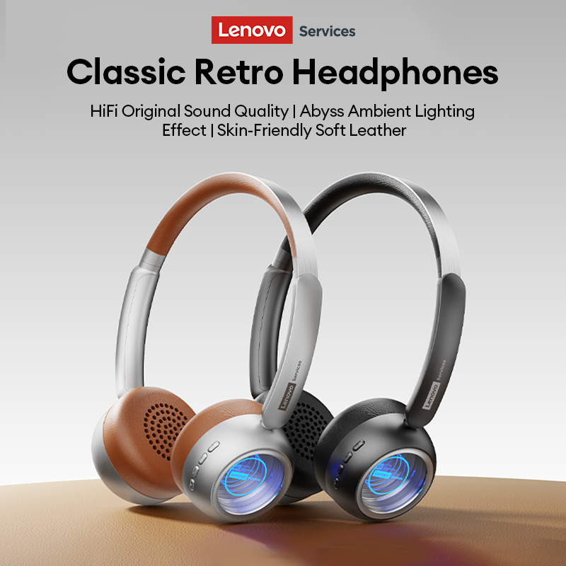 Retro Gaming Cables - Lenovo LS101 Retro Maillard Bluetooth 6.0-hoofdtelefoon