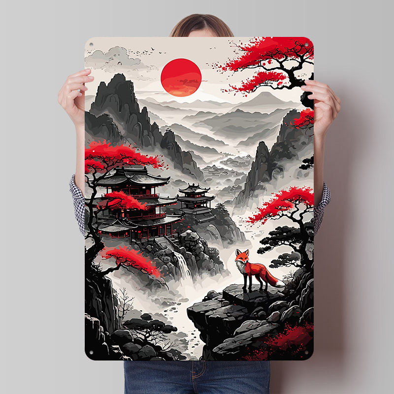 Retro Gaming Japan - Red Moon Japan Poster Aangepaste Vintage